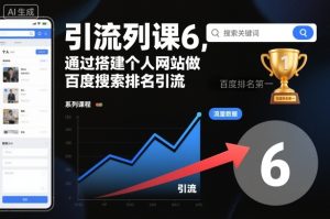 引流系列课6，通过搭建个人网站做百度搜索排名引流-就爱副业网