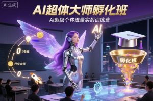 AI超体大师孵化班，AI超级个体流量实战训练营-就爱副业网