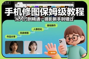 手机修图保姆级教程，从入门到精通，摄影新手别错过-就爱副业网