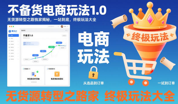 久爱副业网,网赚项目,网赚论坛博客网分享不备货电商玩法1.0,无货源转型之路独家揭秘,一站到底,终极玩法大全