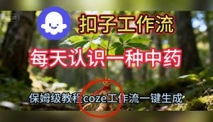 Coze扣子工作流一键生成每天认识一种中药短视频，保姆级搭建教学-就爱副业网