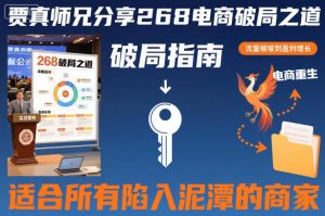 贾真师兄分享268电商破局之道-适合所有陷入泥潭的商家-就爱副业网