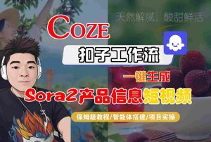 Coze扣子智能体工作流一键生成“SORA2产品信息“短视频，全流程保姆级教学-就爱副业网