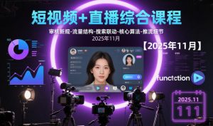 短视频+直播综合课程【2025年11月】,审核新规-流量结构-搜索联动-核心算法-推流细节-就爱副业网
