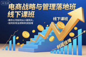 电商战略与管理落地班线下课，教你公司如何从小做到大，如何实现业绩和利润倍增【录音】-就爱副业网