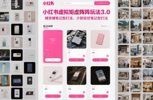 小红书虚拟矩阵玩法3.0，铺货铺笔记型打法，少款狂怼笔记型打法-就爱副业网