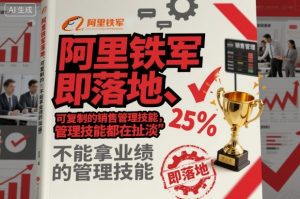 阿里铁军即落地、可复制的销售管理技能，不能拿业绩的管理技能都在扯淡-就爱副业网