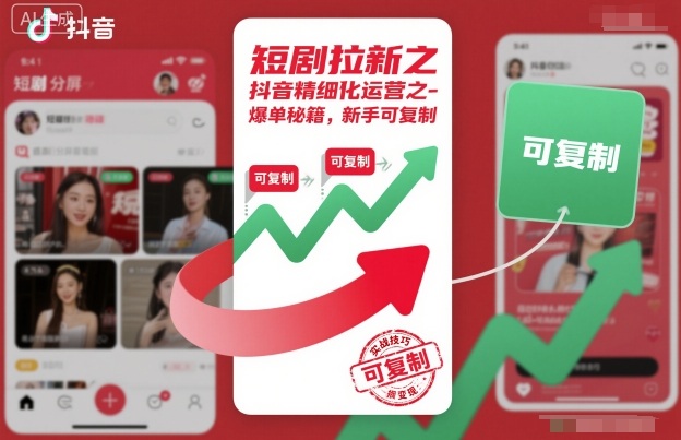 久爱副业网,网赚项目,网赚论坛博客网分享短剧拉新之抖音精细化运营之爆单秘籍，新手可复制