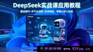 16391期DeepSeek实战课：从基础操作到多平台适配及实体赋能，解锁AI核心技能新玩法-就爱副业网
