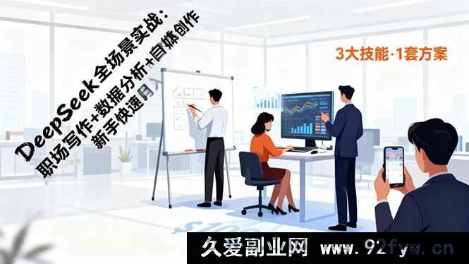 图片[1]-（16418期）DeepSeek实战秘籍：职场写作、数据分析、自媒体创作助新手速赚月入过万-就爱副业网