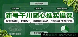 全新账号千川随心推实战教程：全领域起号攻略、提升投产技巧、直播间选品秘籍、短视频付费爆流方法-就爱副业网