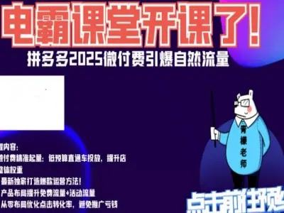图片[1]-电霸学堂2025年拼多多电商运营教程冲刺双十一（价值4980元）_-就爱副业网
