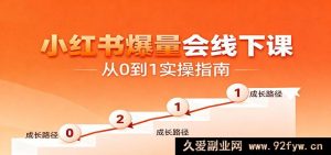 小红书流量激增线下特训,全方位解锁运营秘籍,手把手教你0基础打造火爆店铺攻略-就爱副业网