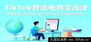 TikTok海外电商实战课程，迅速领悟运营思路，极速达成从入驻到盈利全流程-就爱副业网
