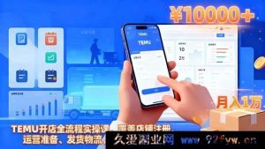 16441期TEMU开店秘籍：从注册到发货物流，实现单店月入过万全流程实操指南-就爱副业网