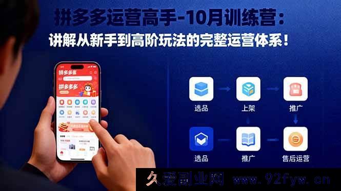 图片[1]-（16448期）拼多多运营特训营：10月带你从新手进阶高阶玩转完整运营体系！-就爱副业网