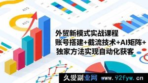 16496期外贸实战新途径课程,账号构建+引流秘籍+AI 阵列+独特手段达成自动化客源获取-就爱副业网