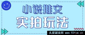 小说推广实景操作模式，零投入零难度一单赚10元，月入过万超轻松-就爱副业网
