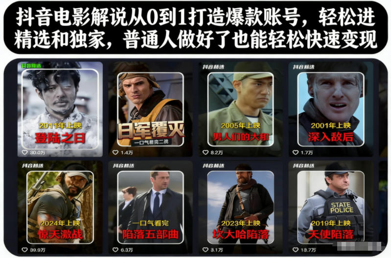 久爱副业网,网赚项目,网赚论坛博客网分享抖音电影解说从0到1打造爆款账号，轻松进精选和独家，普通人做好了也能轻松快速变现