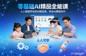 零基础AI精品全能课,人人都能学会的AI精品课,学会AI拥抱时代-就爱副业网