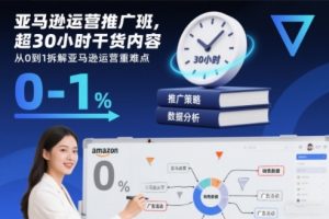 亚马逊运营推广班，超30小时干货内容，从0到1拆解亚马逊运营重难点-就爱副业网