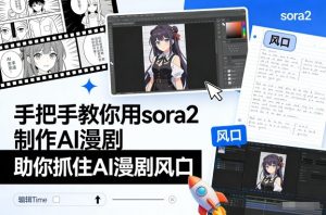 手把手教你用sora2制作AI漫剧,助你抓住AI漫剧风口-就爱副业网