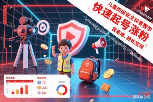 儿童防拐安全科普知识视频制作教学，快速起号涨粉，容易爆，轻松变现-就爱副业网