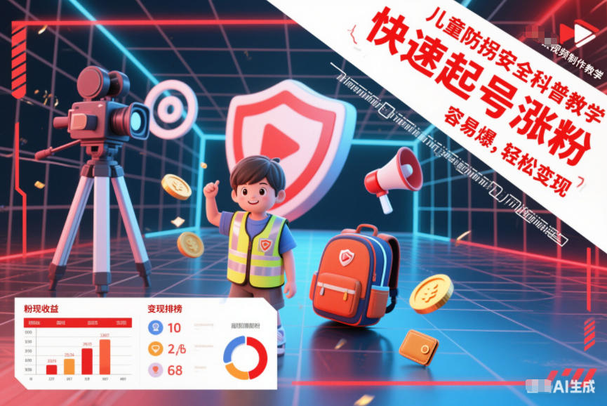 久爱副业网,网赚项目,网赚论坛博客网分享儿童防拐安全科普知识视频制作教学，快速起号涨粉，容易爆，轻松变现