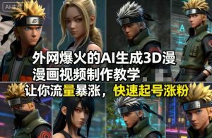 外网爆火的AI生成3D漫画视频制作教学，让你流量暴涨，快速起号涨粉！-就爱副业网