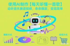使用AI制作【每天听懂一首歌】动听音乐赛道视频，条条爆款，变现简单-就爱副业网