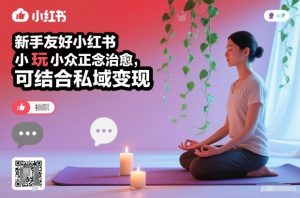 新手友好小红书小众正念治愈，玩法简单，可结合私域变现-就爱副业网
