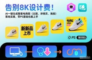 告别8K设计费！AI一键生成整套电商图（主图、详情页、海报）落地实操，零PS基础也能上手-就爱副业网