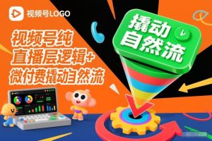 视频号纯直播底层逻辑+微付费撬动自然流-就爱副业网