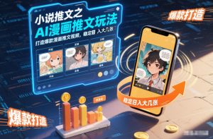 小说推文之AI漫画推文玩法，打造爆款漫画推文视频，稳定日入大几张-就爱副业网
