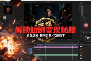 短剧拉新之原创燃剪精简剪辑实操课,解锁短剧变现秘籍-就爱副业网