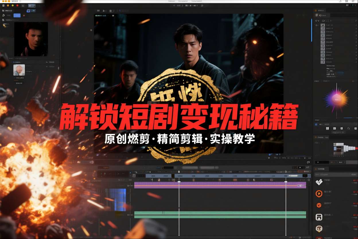 久爱副业网,网赚项目,网赚论坛博客网分享短剧拉新之原创燃剪精简剪辑实操课,解锁短剧变现秘籍