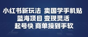 小红书新玩法，卖国学手机贴，蓝海项目，变现灵活，起号快，商单接到手软-就爱副业网