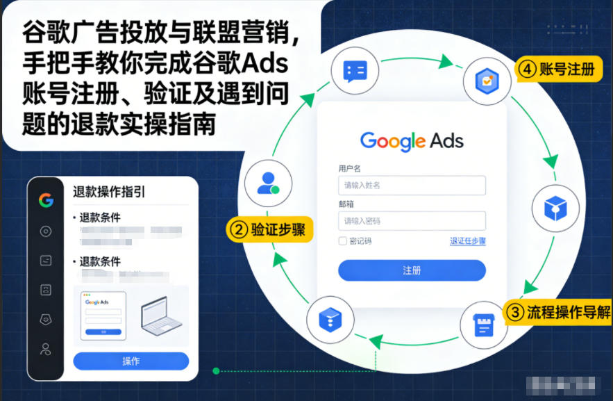 久爱副业网,网赚项目,网赚论坛博客网分享谷歌广告投放与联盟营销,手把手教你完成谷歌Ads账号注册、验证及遇到问题的退款实操指南