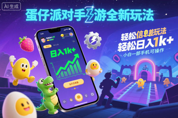 久爱副业网,网赚项目,网赚论坛博客网分享蛋仔派对手游全新玩法，轻松日入1k+，风口信息差玩法，当天见收益，小白一部手机可操作