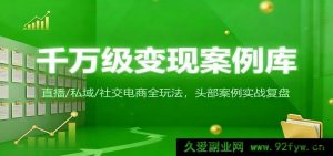 超千万变现案例大赏：直播私域社交电商玩法全解，200+头部实战复盘-就爱副业网