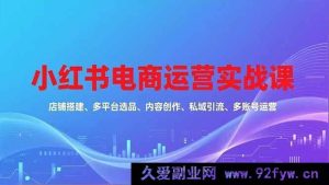 （16695期）小红书电商全流程玩法课，店铺搭建到多账号运营秘籍-就爱副业网
