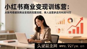（16698期）小红书盈利实战营：账号起步到变现全攻略，单人操刀多店月入10万-就爱副业网