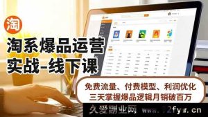 （16714期）淘系爆品运营实操线下课，揭秘免费流量玩法、付费模式与利润提升，三日精通爆品策略月销超百万-就爱副业网