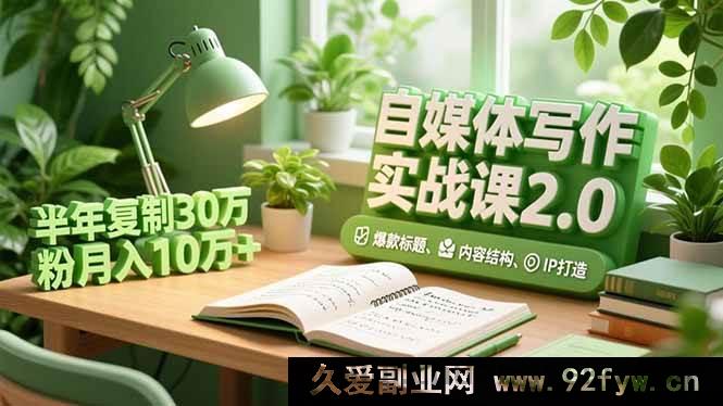 图片[1]-（16734期）自媒体2.0进阶课，爆文秘籍、结构搭建、IP塑造，半年吸粉30万月入超10万-就爱副业网