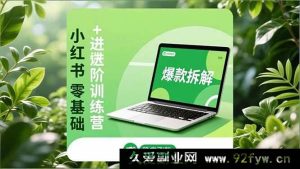 （16801期）小红书从入门到精通特训营：养号秘籍、爆款剖析、长期运营，助力涨粉变现-就爱副业网