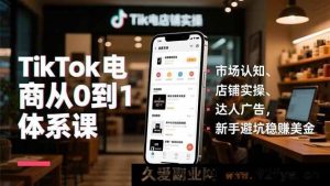 (16818期)TikTok电商零基础实战课,市场洞察、店铺运营、达人营销,新手掘金秘籍-就爱副业网