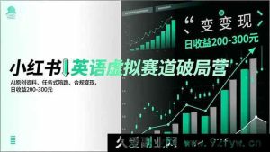 （16828期）小红书英语虚拟项目突围营，AI独家资料、陪跑新模式、合法盈利，日入200 - 300元-就爱副业网