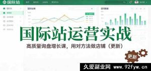 国际站运营秘籍:极速提升询盘量做爆款店铺(全新版)-就爱副业网
