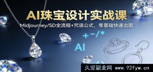 AI珠宝设计创意课：Midjourney/SD魔法绘图全攻略，新手秒变绘图高手-就爱副业网