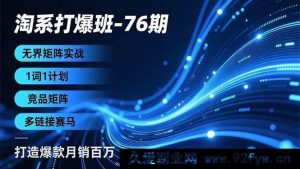 (16914期)淘系新玩法:无界矩阵实战,1词1计划破局,竞品矩阵+多链接赛马冲百万月销-就爱副业网